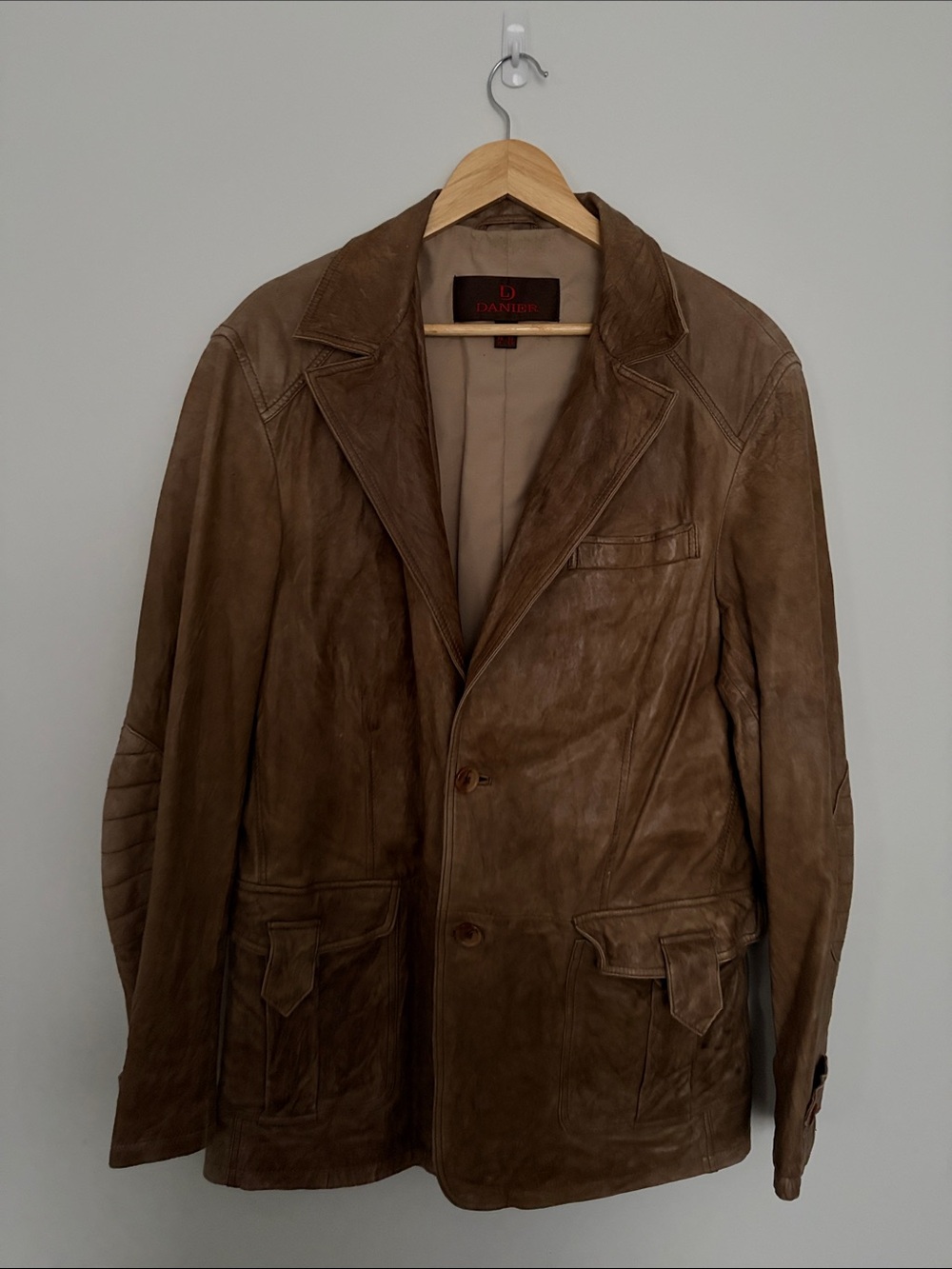 Danier Brown Leather Blazer Jacket (runs big)